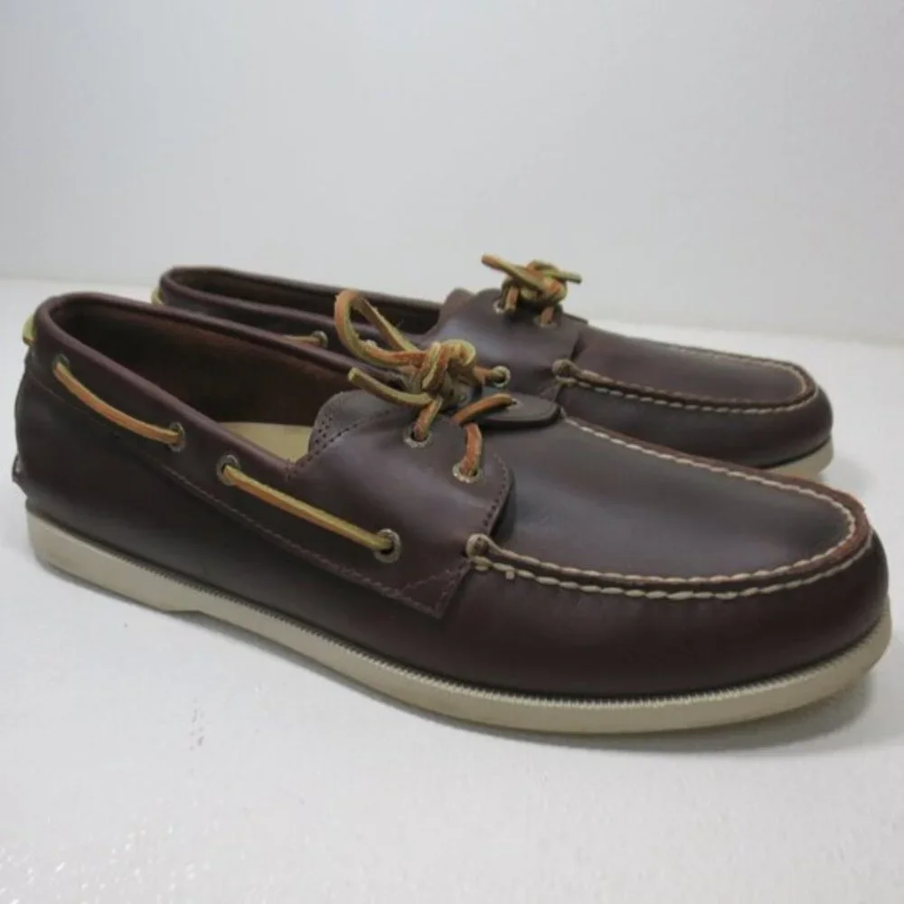 G. H. Bass & Co. Oil Tanned Leather Boat Deck Shoes Men's Casual Footwear Sz 13